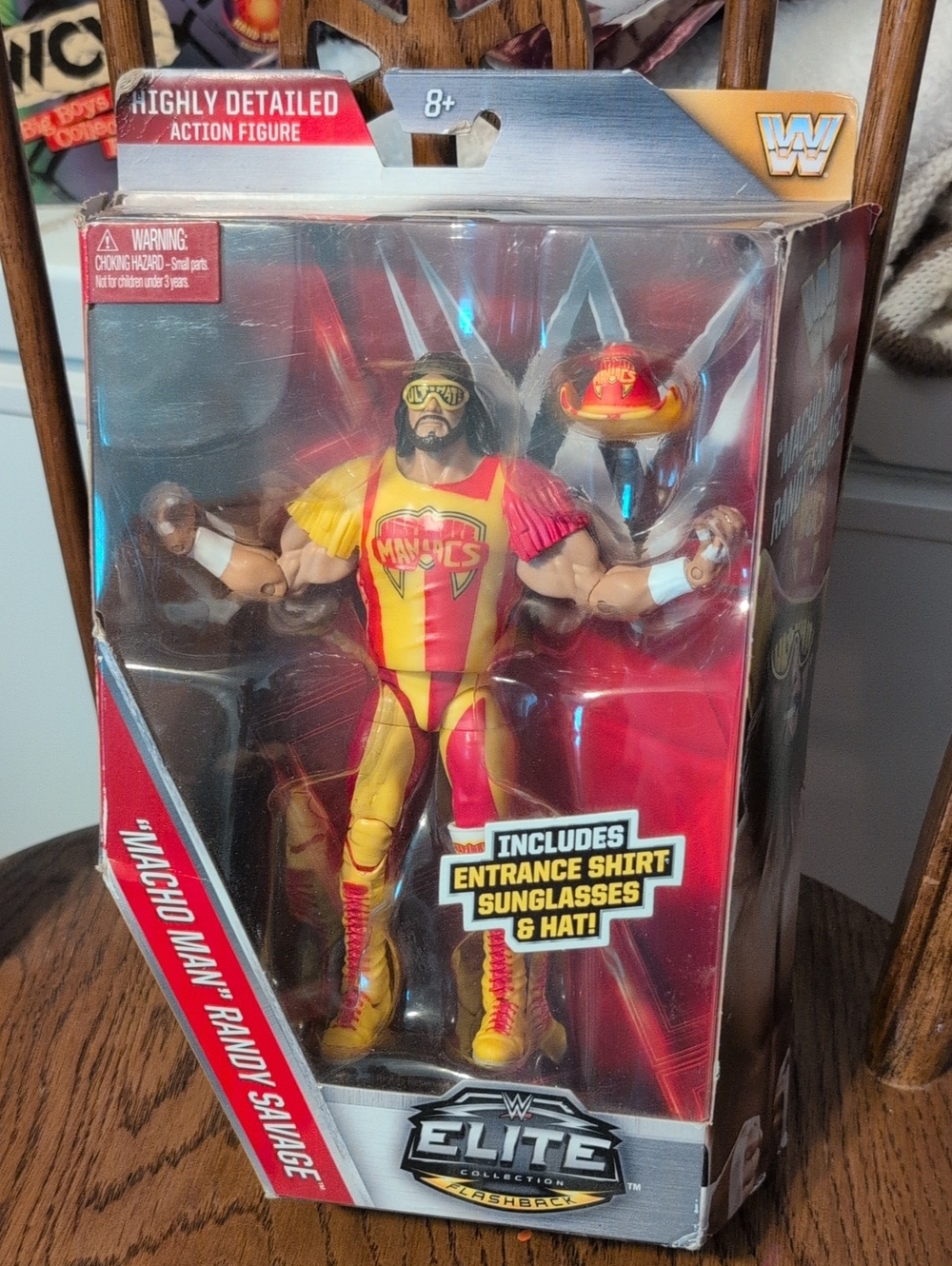WWE Randy Savage Action Figure - Yellow & Red Ring Gear